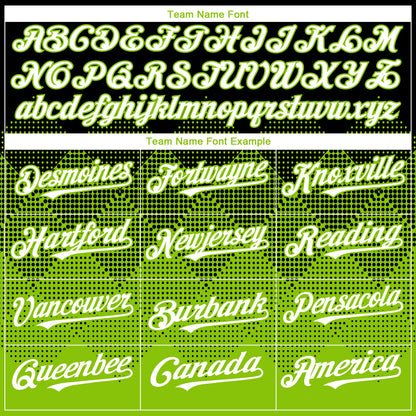 Custom Black White-Neon Green 3D Gradient Square Shape Authentic Baseball Jersey