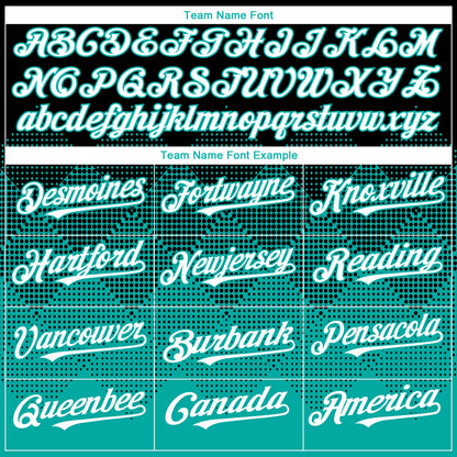 Custom Black White-Aqua 3D Gradient Square Shape Authentic Baseball Jersey