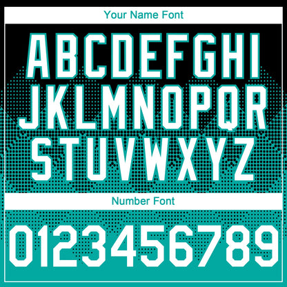 Custom Black White-Aqua 3D Gradient Square Shape Authentic Baseball Jersey