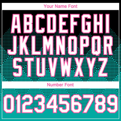 Custom Black White Aqua-Pink 3D Gradient Square Shape Authentic Baseball Jersey