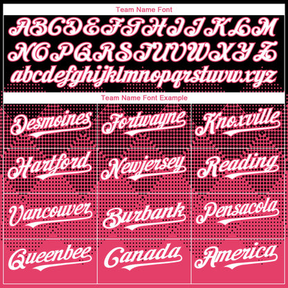 Custom Black White-Neon Pink 3D Gradient Square Shape Authentic Baseball Jersey