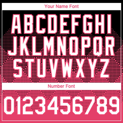 Custom Black White-Neon Pink 3D Gradient Square Shape Authentic Baseball Jersey