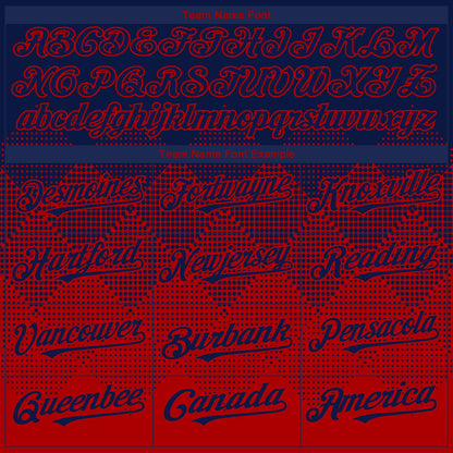 Custom Navy Red 3D Gradient Square Shape Authentic Baseball Jersey