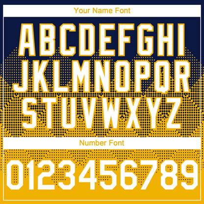 Custom Navy White-Gold 3D Gradient Square Shape Authentic Baseball Jersey