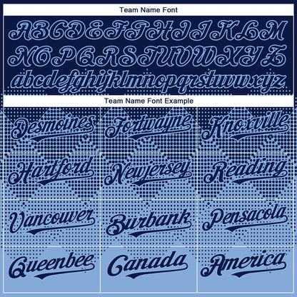 Custom Navy Light Blue 3D Gradient Square Shape Authentic Baseball Jersey