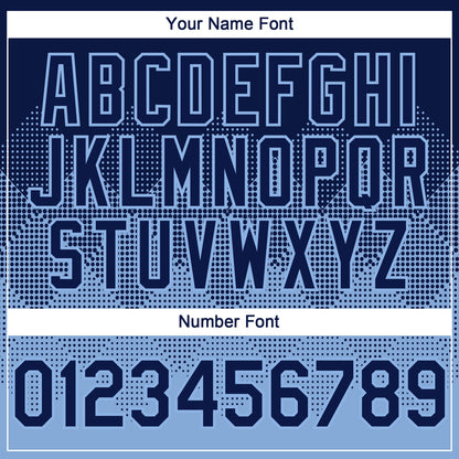 Custom Navy Light Blue 3D Gradient Square Shape Authentic Baseball Jersey
