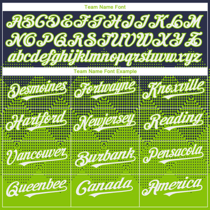 Custom Navy White-Neon Green 3D Gradient Square Shape Authentic Baseball Jersey