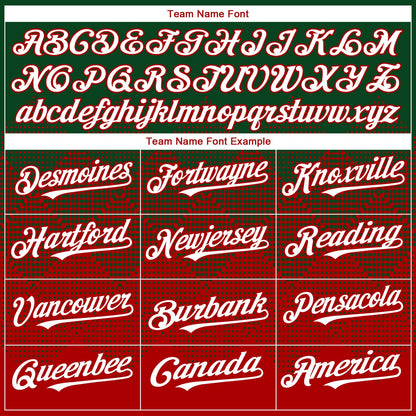 Custom Green White-Red 3D Gradient Square Shape Authentic Baseball Jersey
