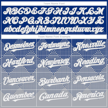 Custom Royal White-Gray 3D Gradient Square Shape Authentic Baseball Jersey