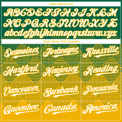 Custom Kelly Green White-Gold 3D Gradient Square Shape Authentic Baseball Jersey