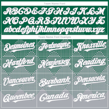 Custom Kelly Green White-Gray 3D Gradient Square Shape Authentic Baseball Jersey