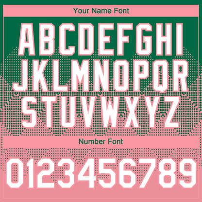Custom Kelly Green White-Medium Pink 3D Gradient Square Shape Authentic Baseball Jersey