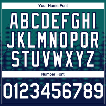 Custom Teal White-Navy 3D Gradient Square Shape Authentic Baseball Jersey