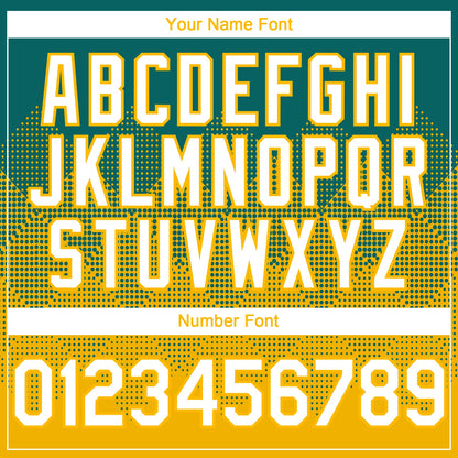 Custom Teal White-Gold 3D Gradient Square Shape Authentic Baseball Jersey