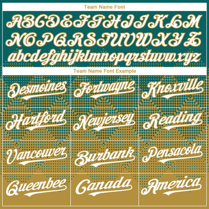Custom Teal White-Old Gold 3D Gradient Square Shape Authentic Baseball Jersey