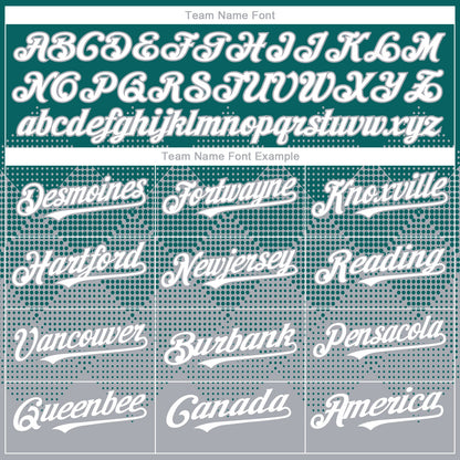Custom Teal White-Gray 3D Gradient Square Shape Authentic Baseball Jersey