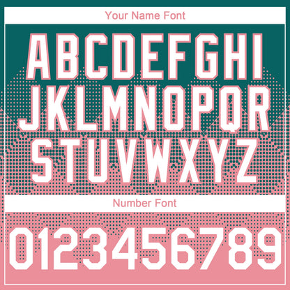 Custom Teal White-Medium Pink 3D Gradient Square Shape Authentic Baseball Jersey