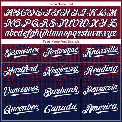 Custom Crimson White-Navy 3D Gradient Square Shape Authentic Baseball Jersey