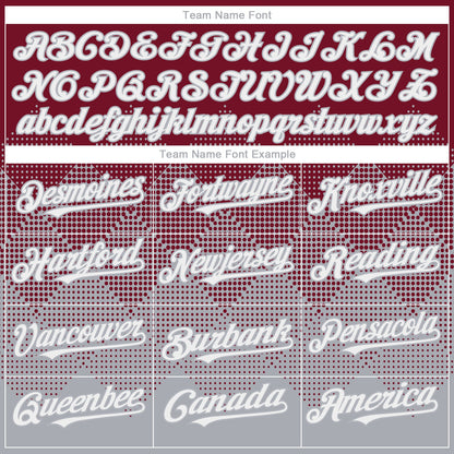 Custom Crimson White-Gray 3D Gradient Square Shape Authentic Baseball Jersey