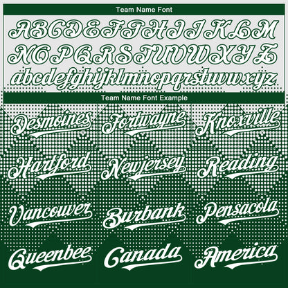 Custom White Green 3D Gradient Square Shape Authentic Baseball Jersey