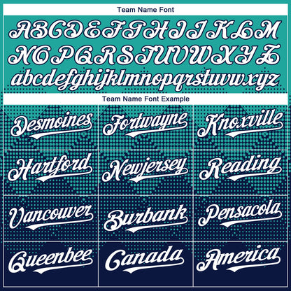 Custom Aqua White-Navy 3D Gradient Square Shape Authentic Baseball Jersey