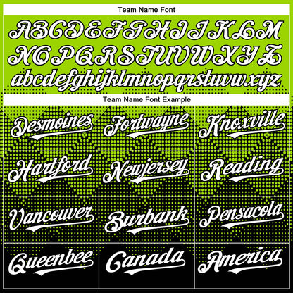 Custom Neon Green White-Black 3D Gradient Square Shape Authentic Baseball Jersey