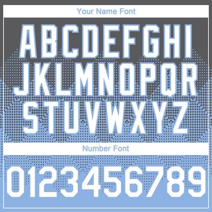 Custom Steel Gray White-Light Blue 3D Gradient Square Shape Authentic Baseball Jersey