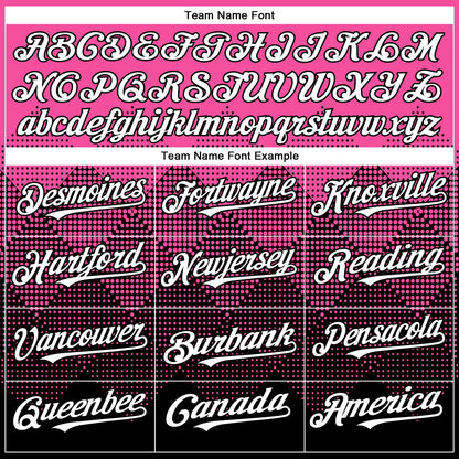 Custom Pink White-Black 3D Gradient Square Shape Authentic Baseball Jersey