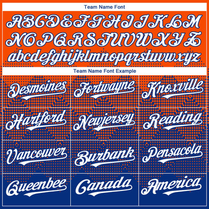 Custom Orange White-Royal 3D Gradient Square Shape Authentic Baseball Jersey
