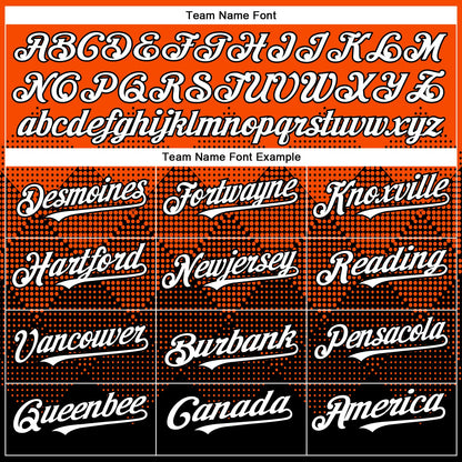 Custom Orange White-Black 3D Gradient Square Shape Authentic Baseball Jersey