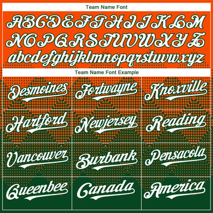 Custom Orange White-Green 3D Gradient Square Shape Authentic Baseball Jersey