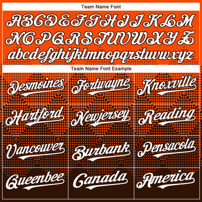 Custom Orange White-Brown 3D Gradient Square Shape Authentic Baseball Jersey