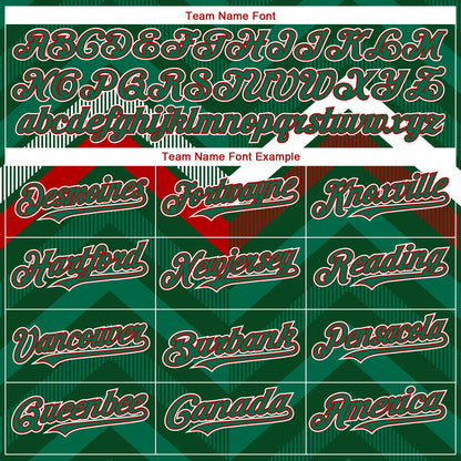 Custom Green Kelly Green Red-White 3D Mexico Authentic Baseball Jersey
