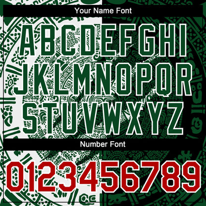 Custom Black Red Green-White 3D Mexico Scratch Authentic Baseball Jersey