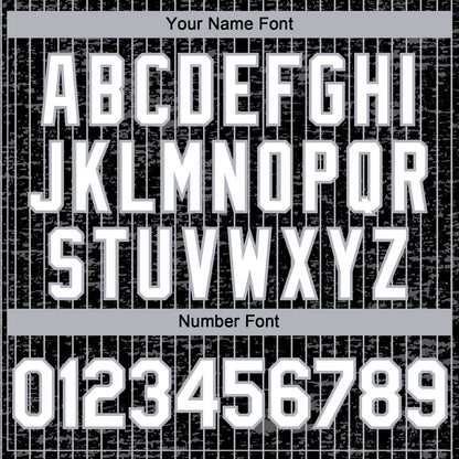 Custom Black Gray Pinstripe White 3D Pattern Design Fragment Art Authentic Baseball Jersey