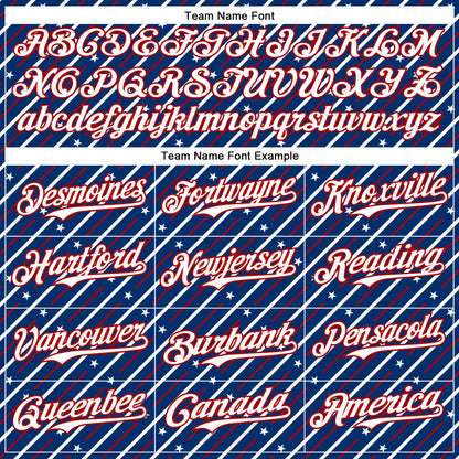 Custom Royal White-Red 3D Patriotic American Flag Authentic Baseball Jersey