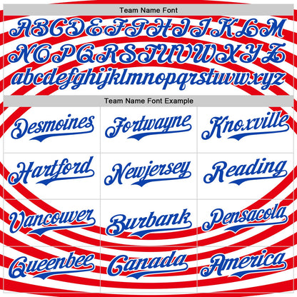 Custom White Thunder Blue-Red 3D Patriotic American Flag Authentic Baseball Jersey