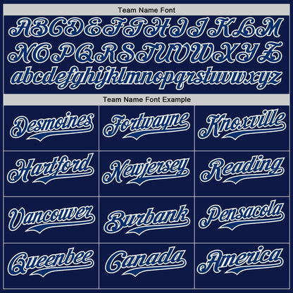Custom Navy US Navy Blue-White 3D Pattern Design Patriotic American Spirit President's Day Authentic Baseball Jersey