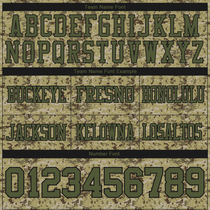 Custom Camo Olive-Black 3D Pattern Salute To Service Mesh Authentic Football Jersey