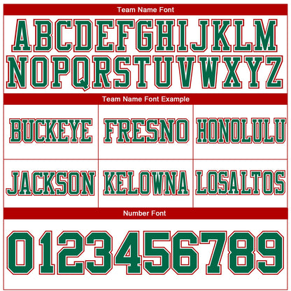 Custom White Kelly Green-Red 3D Pattern Mexico Mesh Authentic Football Jersey