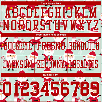 Custom Green Red-White 3D Pattern Christmas Mesh Authentic Football Jersey