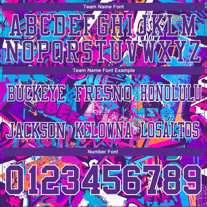 Custom Graffiti Pattern Purple-White 3D Pattern Splash Mesh Authentic Football Jersey