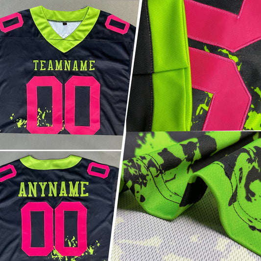 Custom Graffiti Pattern White-Black 3D Pattern Splash Mesh Authentic Football Jersey