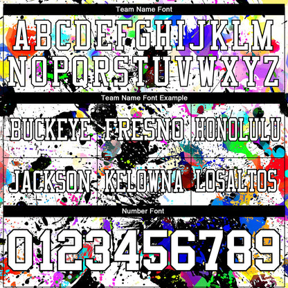 Custom Graffiti Pattern White-Black 3D Pattern Splash Mesh Authentic Football Jersey