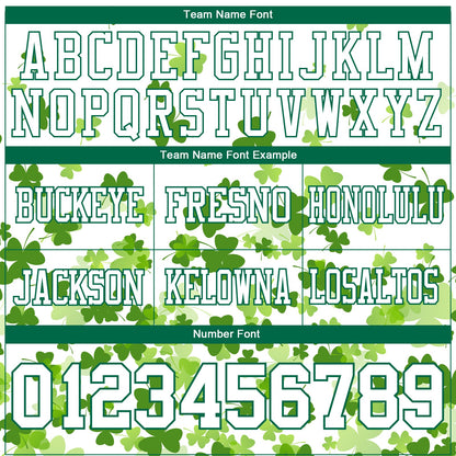 Custom White Kelly Green 3D Pattern St. Patrick's Day Mesh Authentic Football Jersey