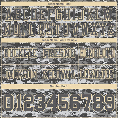 Custom Camo Steel Gray-Cream 3D Pattern Salute To Service Mesh Authentic Football Jersey