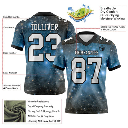 Custom Tie Dye White-Black 3D Pattern Abstract Trendy Holographic Vaporwave Style Mesh Authentic Football Jersey