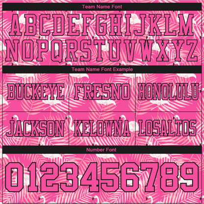 Custom Pink Black 3D Pattern Flamingo Mesh Authentic Football Jersey