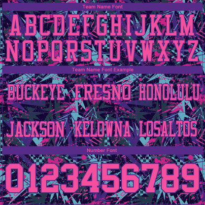 Custom Graffiti Pattern Pink Purple-Black 3D Pattern Creative Geometric Figures And Dots Mesh Authentic Football Jersey