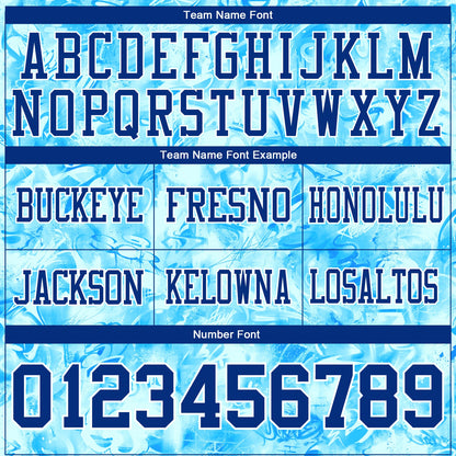 Custom Graffiti Pattern Thunder Blue-White 3D Pattern Scratch Mesh Authentic Football Jersey